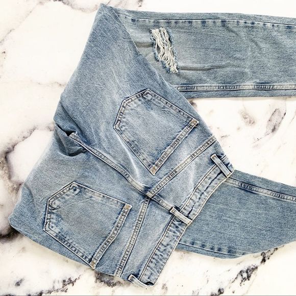 Free People Dakota Straight Leg Distressed Jeans - Picture 7 of 7